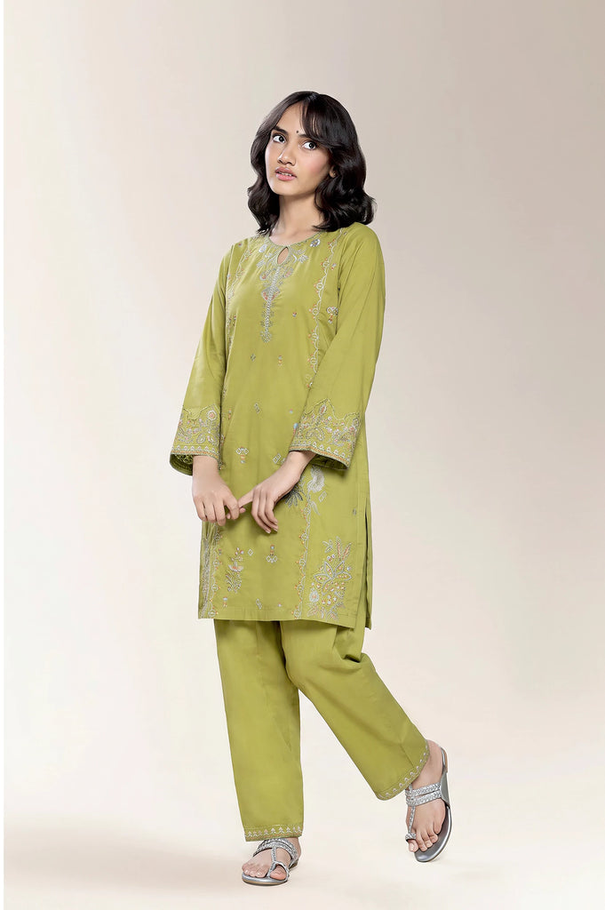 Embroidered Olive 2PC