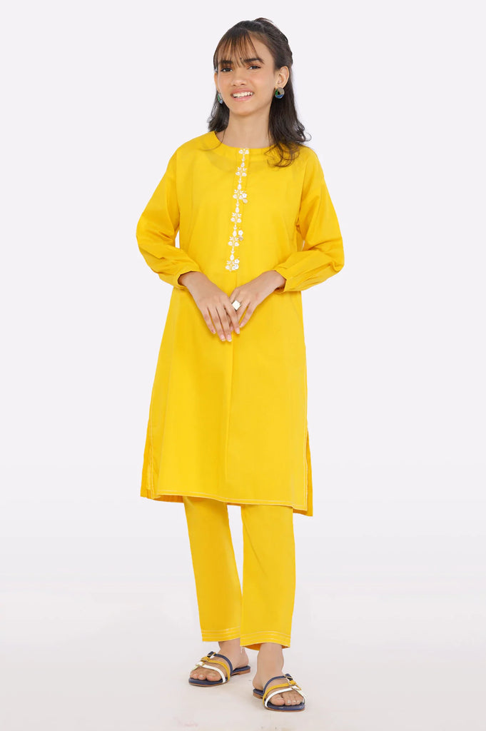 Yellow Embroidered Teens 2PC From Sohaye By Diners