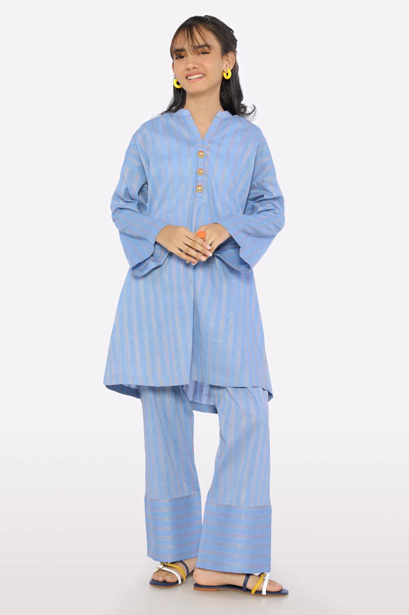 Ice Blue Stylised Teens 2PC From Sohaye By Diners