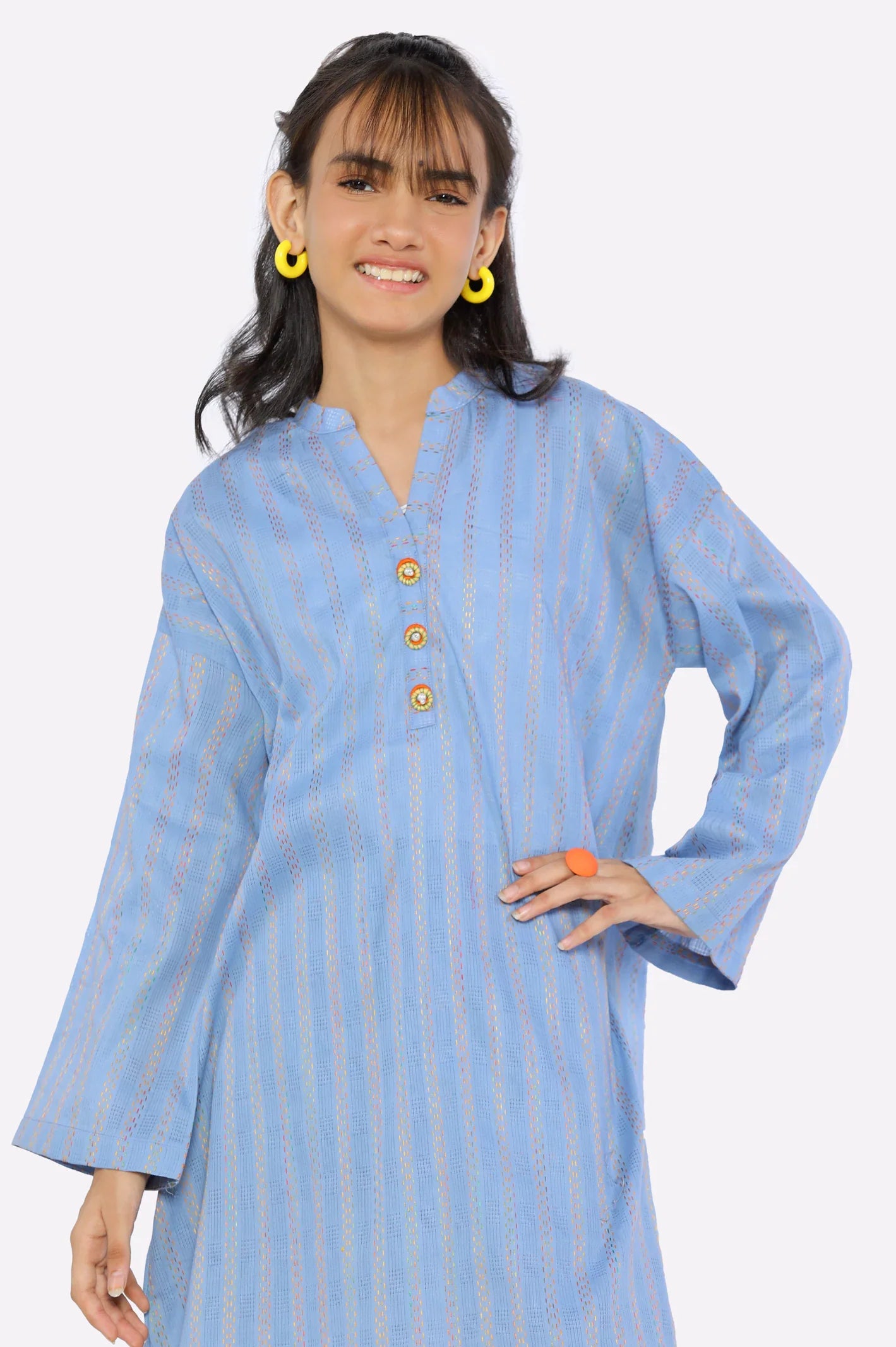 Ice Blue Stylised Teens 2PC From Sohaye By Diners