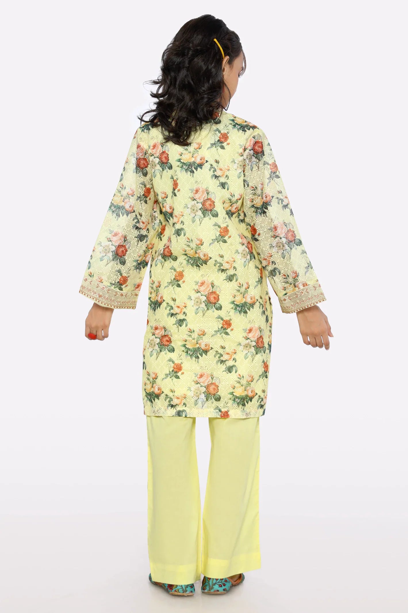 Yellow Printed Teens 2PC From Sohaye By Diners