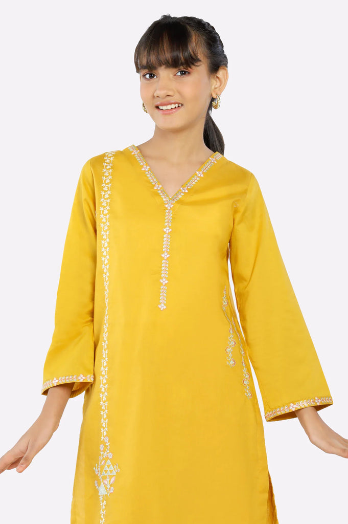 Mustard Embroidered Teens 2PC