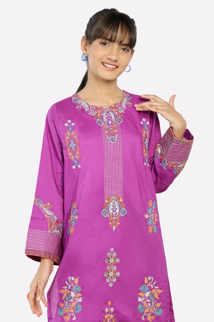 Purple Embroidered Teens 2PC