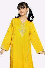 Yellow Embroidered Teens 2PC