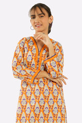 Orange Printed Teens 2PC