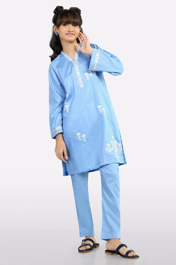 Blue Embroidered Teens 2PC