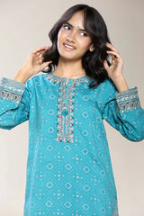 Embroidered Sea Green Teens 2PC