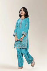 Embroidered Sea Green Teens 2PC
