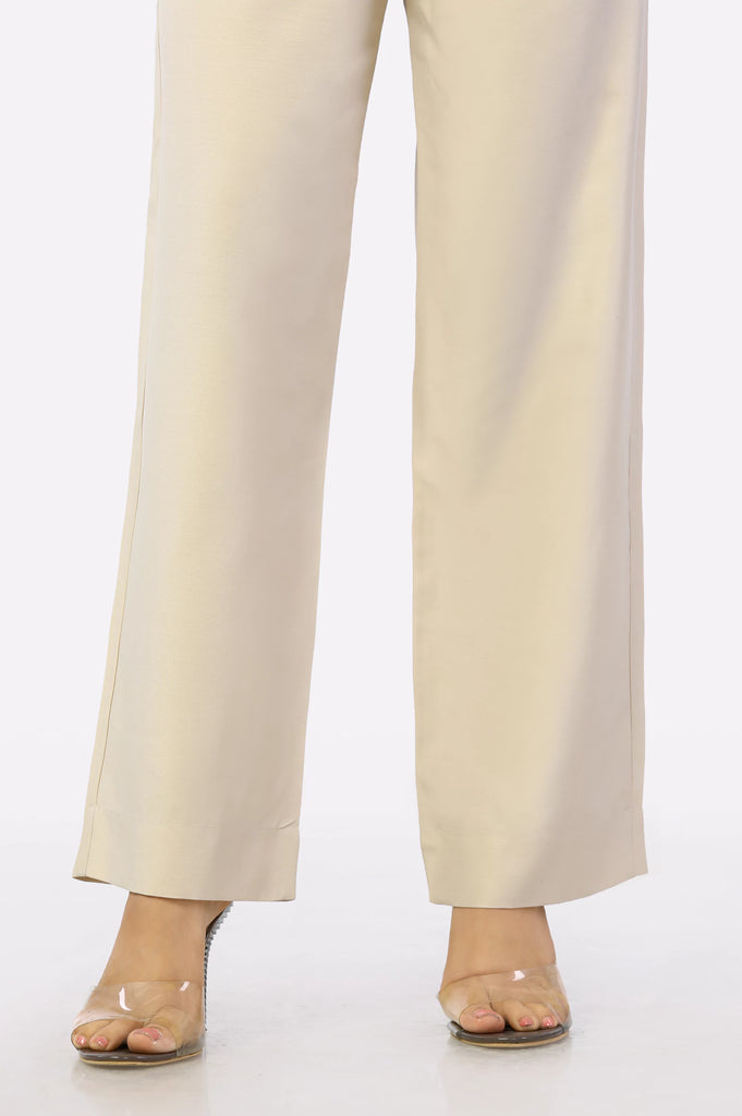 Women Plain Beige Pant Trouser