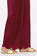 Women Embroidered Maroon Khaddar Trouser