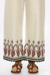 Cream Cambric Trouser From Sohaye By Diners