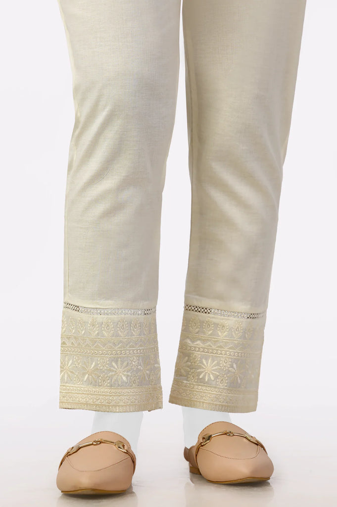 Cream Embroidered Trouser From Sohaye By Diners