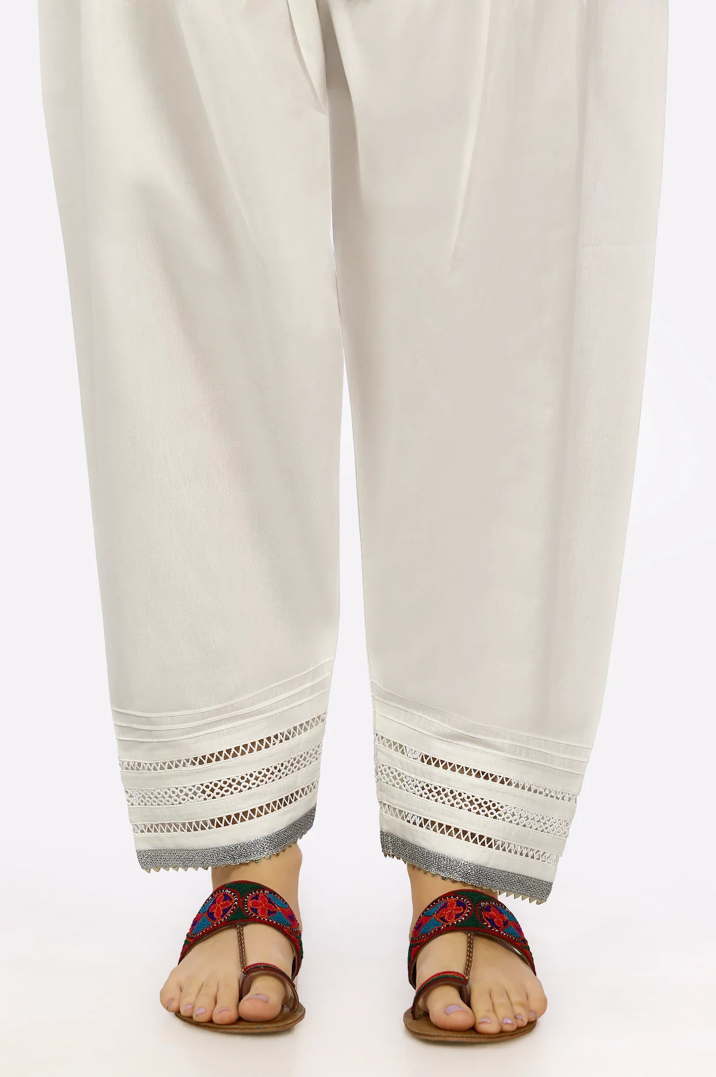 White Cambric Trouser From Sohaye By Diners