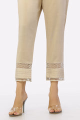 Women Classic Beige Viscose Trouser