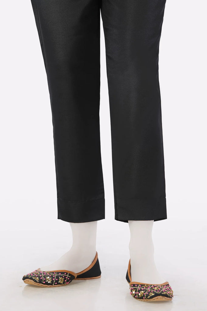 Women Black Cotton & Silk Trouser