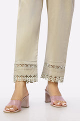 Cambric Beige Trouser for Women