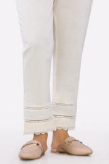 Women Cambric Beige Lace Trouser