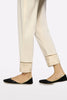 Beige Embroidered Trouser