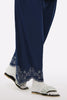 Navy Blue Embroidered Trouser