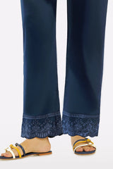 Navy Blue Embroidered Trouser