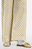 Cream Block Printed Trouser