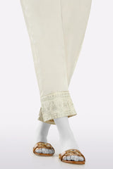 Cream Embroidered Trouser