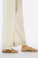 Cream Embroidered Trouser