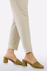 Beige Plain Trouser