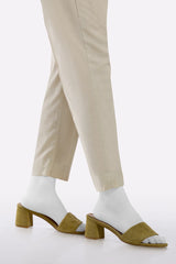 Beige Plain Trouser