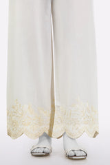 White Embroidered Trouser