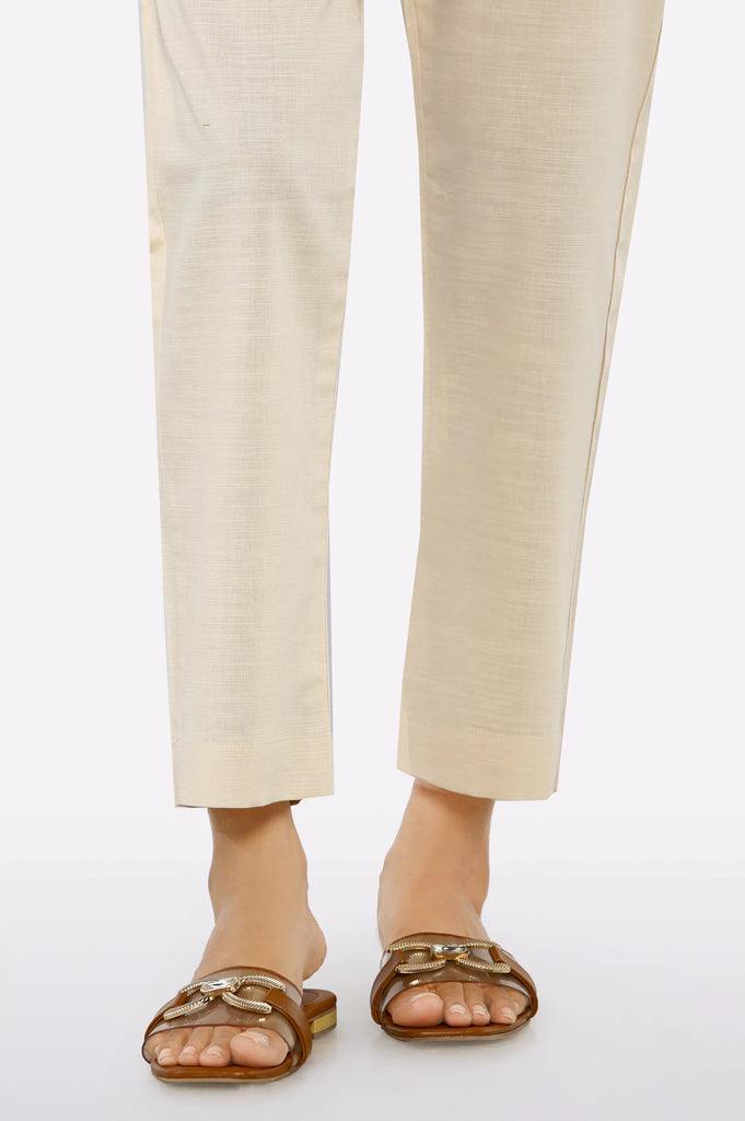 Beige Plain Trouser
