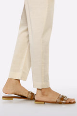 Beige Plain Trouser
