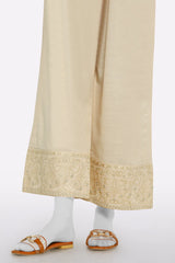 Beige Embroidered Trouser