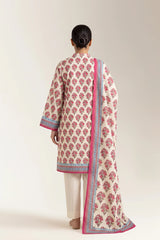 Printed Lawn Offwhite Unstitched 3Pc