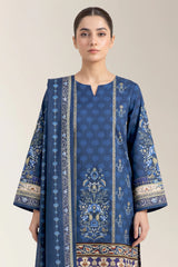 Printed Lawn Navy Blue Unstitched 3Pc