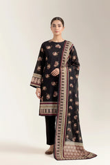 Printed Lawn Black Unstitched 3Pc