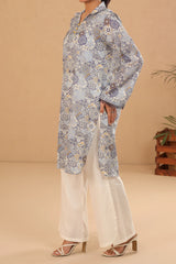 Blue Printed Unstitched Kurti From Sohaye By Diners