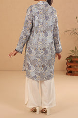 Blue Printed Unstitched Kurti From Sohaye By Diners