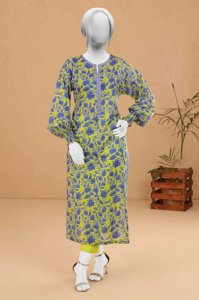 Light Green Printed Unstitched Kurti From Sohaye By Diners