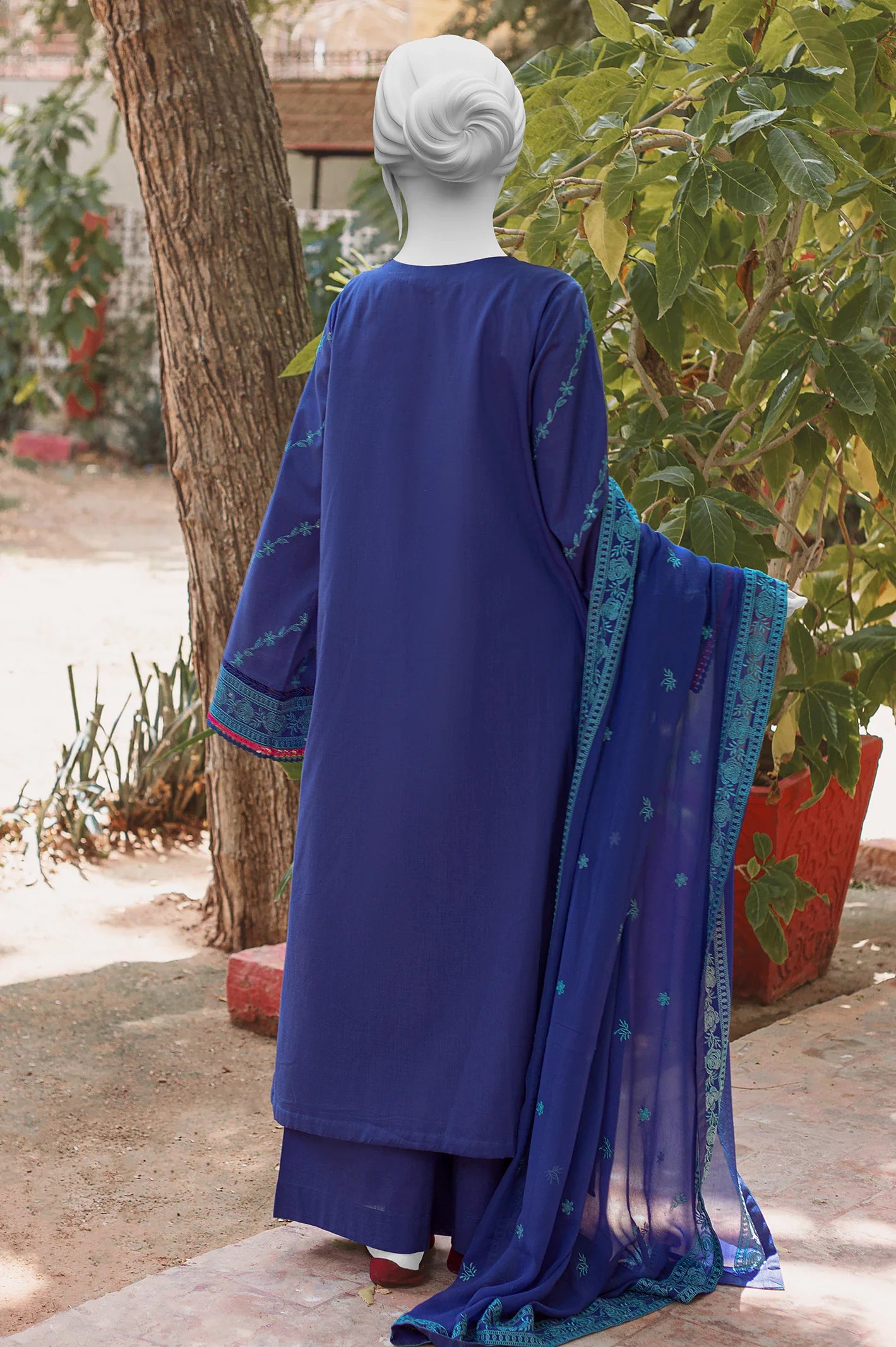 Blue Embroidered 3PC Unstitched From Sohaye By Diners