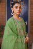3PC Embroidered Unstitched Green Crosshatch Suit
