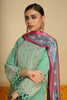 3PC Unstitched Embroidered Green Khaddar Suit