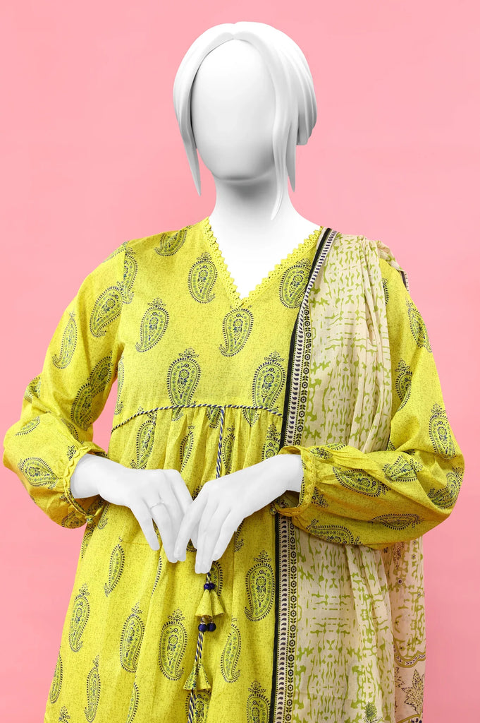 3PC Unstitched Lawn Printed Suit - Diners