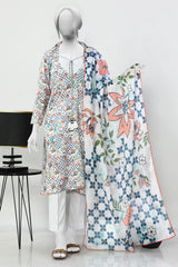3PC Unstitched Lawn Printed Suit - Diners