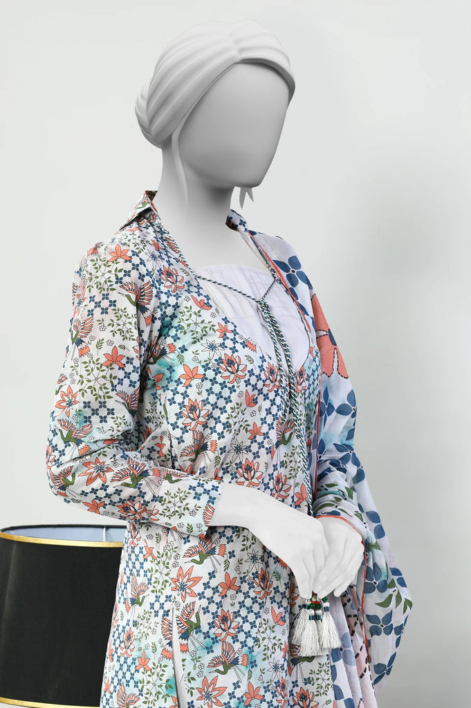 3PC Unstitched Lawn Printed Suit - Diners