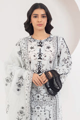 3PC Unstitched Lawn Printed Suit - Diners