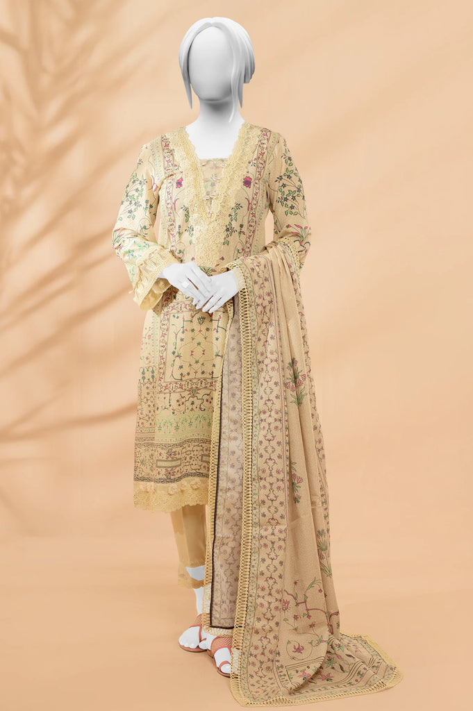 Beige Printed 3PC Unstitched From Sohaye By Diners