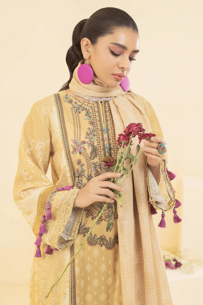 3PC Unstitched Lawn Printed Suit - Diners