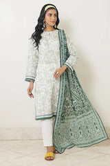 3PC Unstitched Cambric Printed Suit - Diners