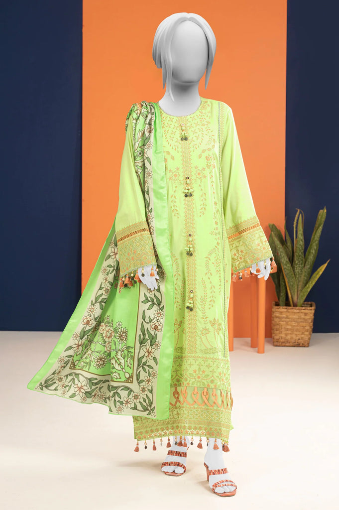 Light Green Embroidered 3PC Unstitched From Sohaye By Diner